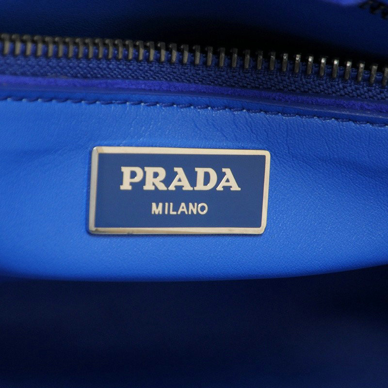 2014 Prada Suede Leather Tote Bag BN2619 blue